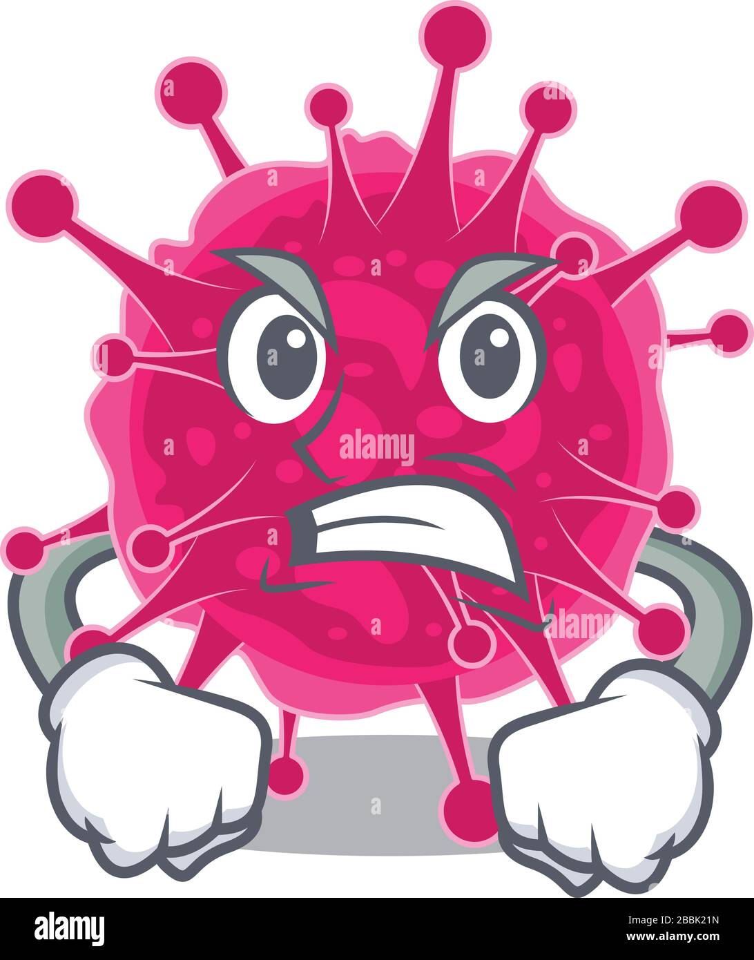 Mascot design concept of picornaviridae with angry face Stock Vector