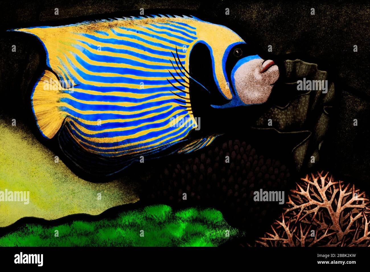 Stained glass, St. Monica's War Memorial Cathedral, Cairns, Queensland, Australia Stock Photo