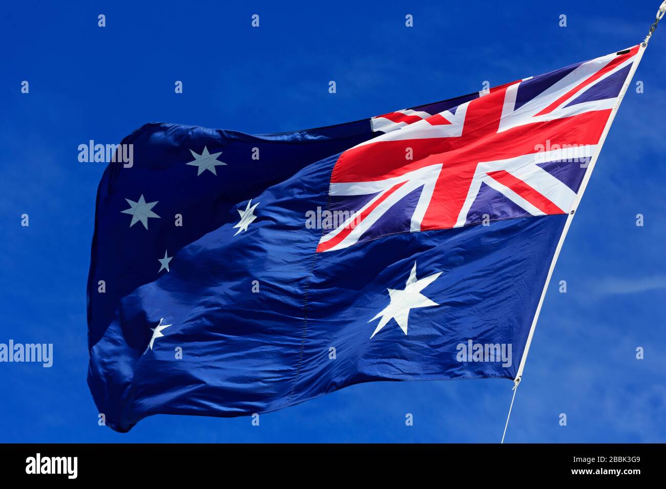 Australian National Flag, Hobart, Tasmania Island, Australia Stock