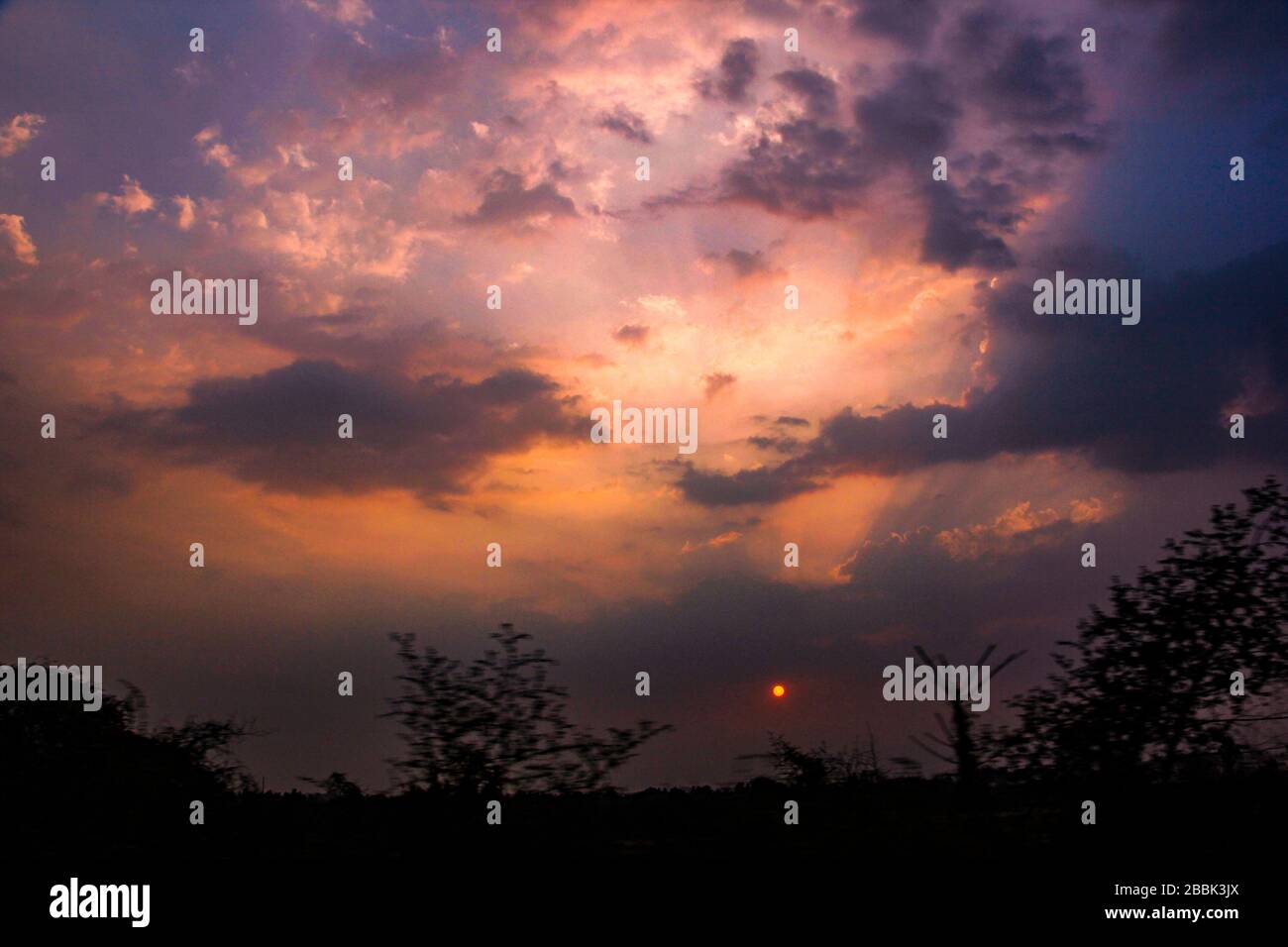Beautiful Sunrise and Sunset View in India Stock Photo Alamy