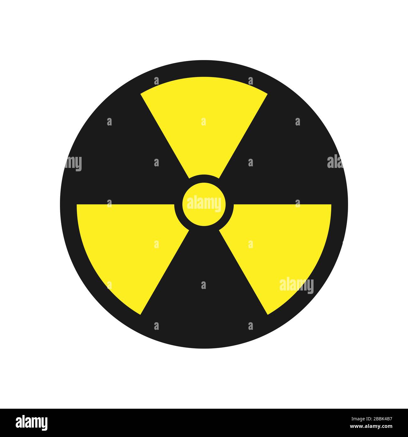 Icon of radioactivity. Radioactive material, danger or risk. Simple flat design isolated on