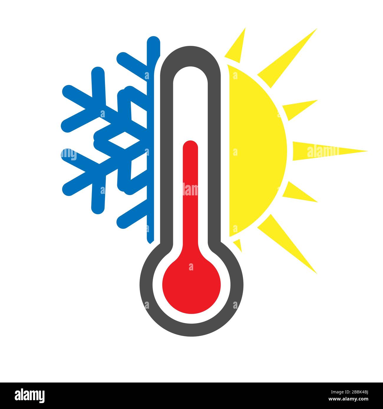 Thermometer icon with snowflake and sun. Cold or warm weather. Simple flat  vector stock illustration Stock Vector Image & Art - Alamy