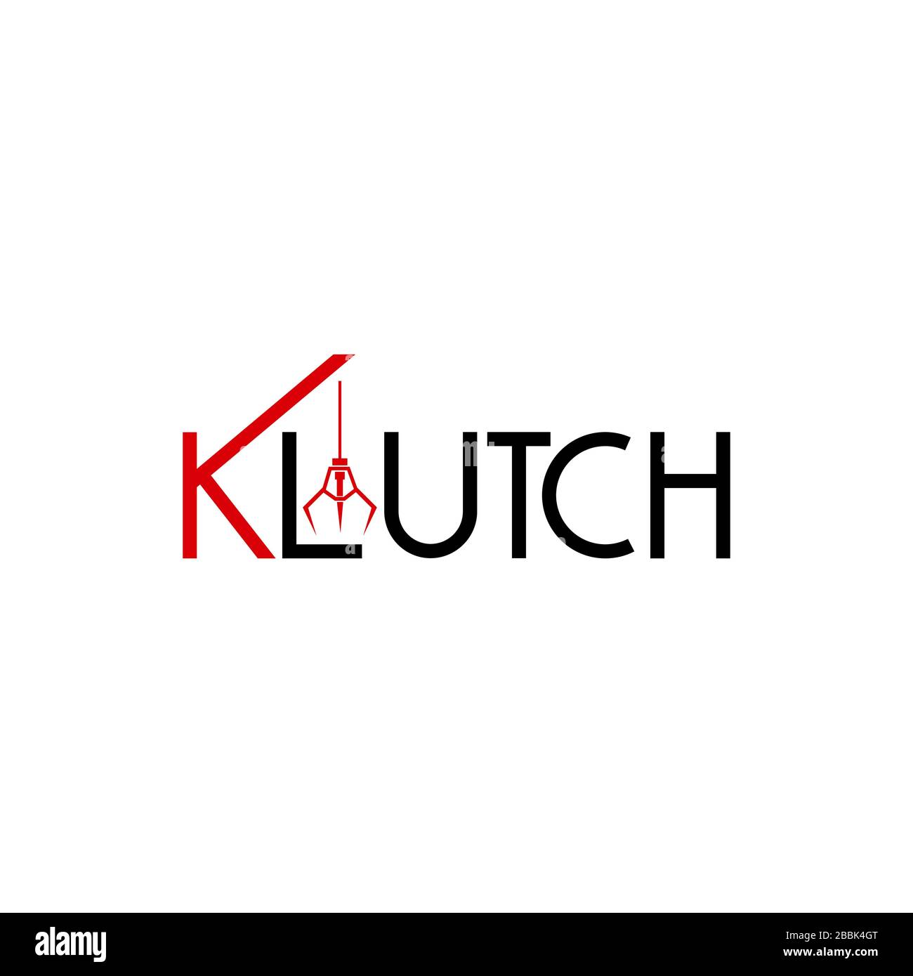 klutch Lettering Typography logo design vector illustration Stock Vector