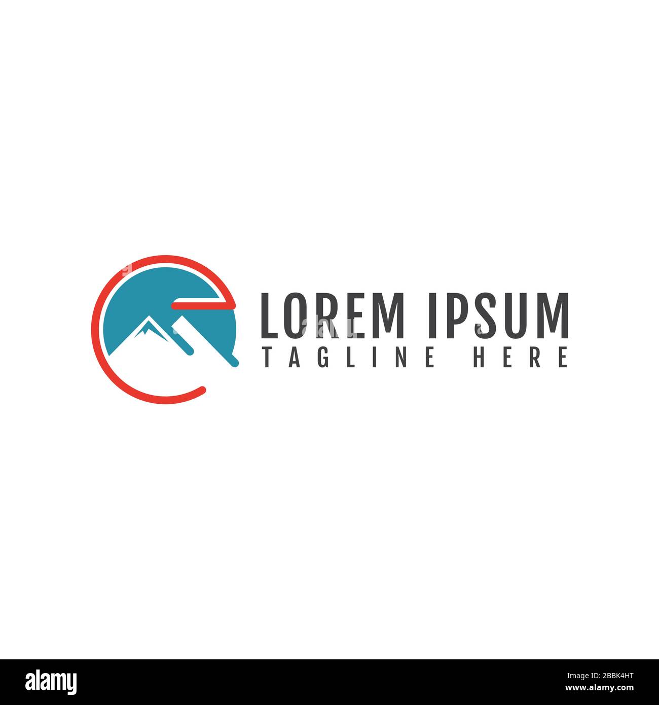 great custom modern circle simple peak of mountain logo vector Stock ...