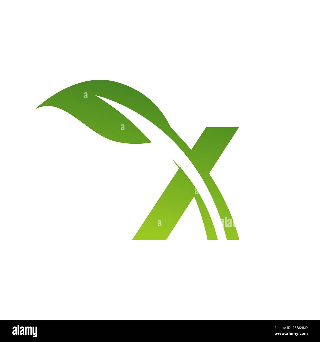 nature leaf combined with X Letter logo design vector concept ...