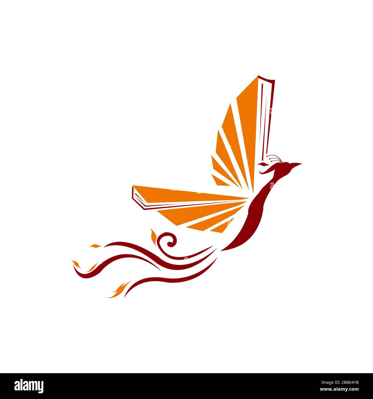 flying high fire bird phoenix logo design vector illustrations graphic Stock Vector