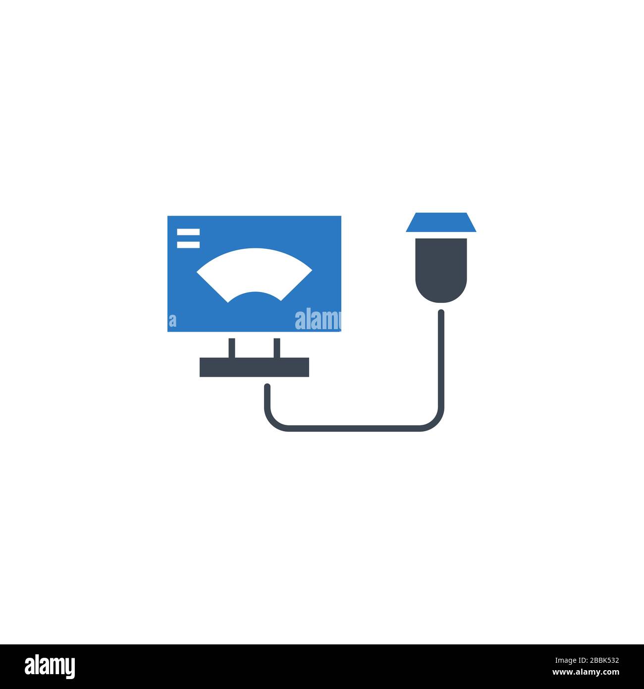Ultrasound related vector glyph icon. Stock Vector