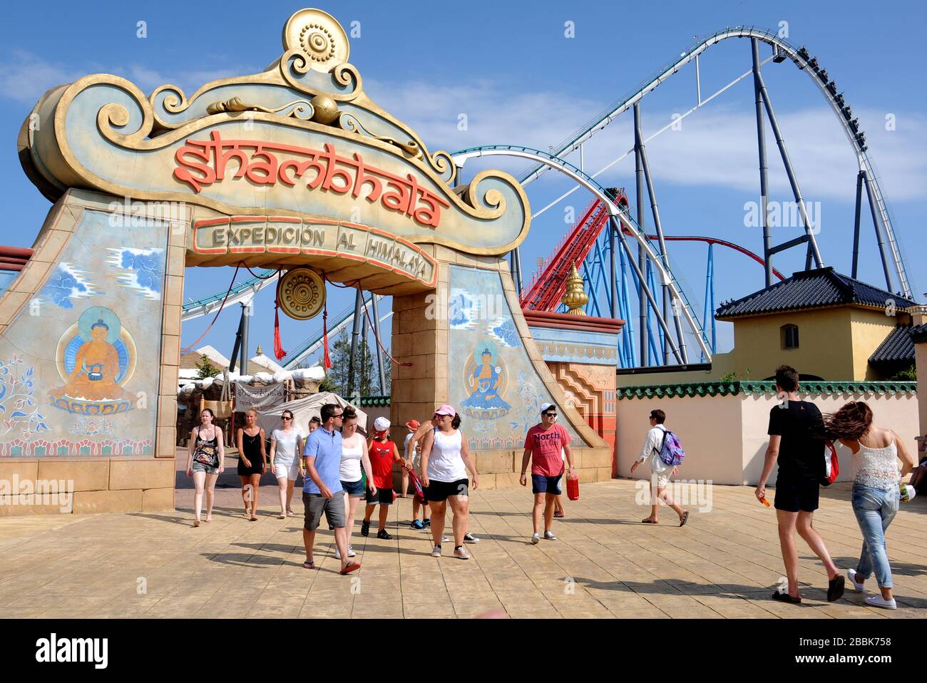 EDITOR'S NOTE: Image Archived 25/07/2015)Entrance to the Shambhala  attraction in the PortAventura World theme park. Due to the Covid-19  coronavirus crisis, PortAventura World theme park may lose 50% of its  income this