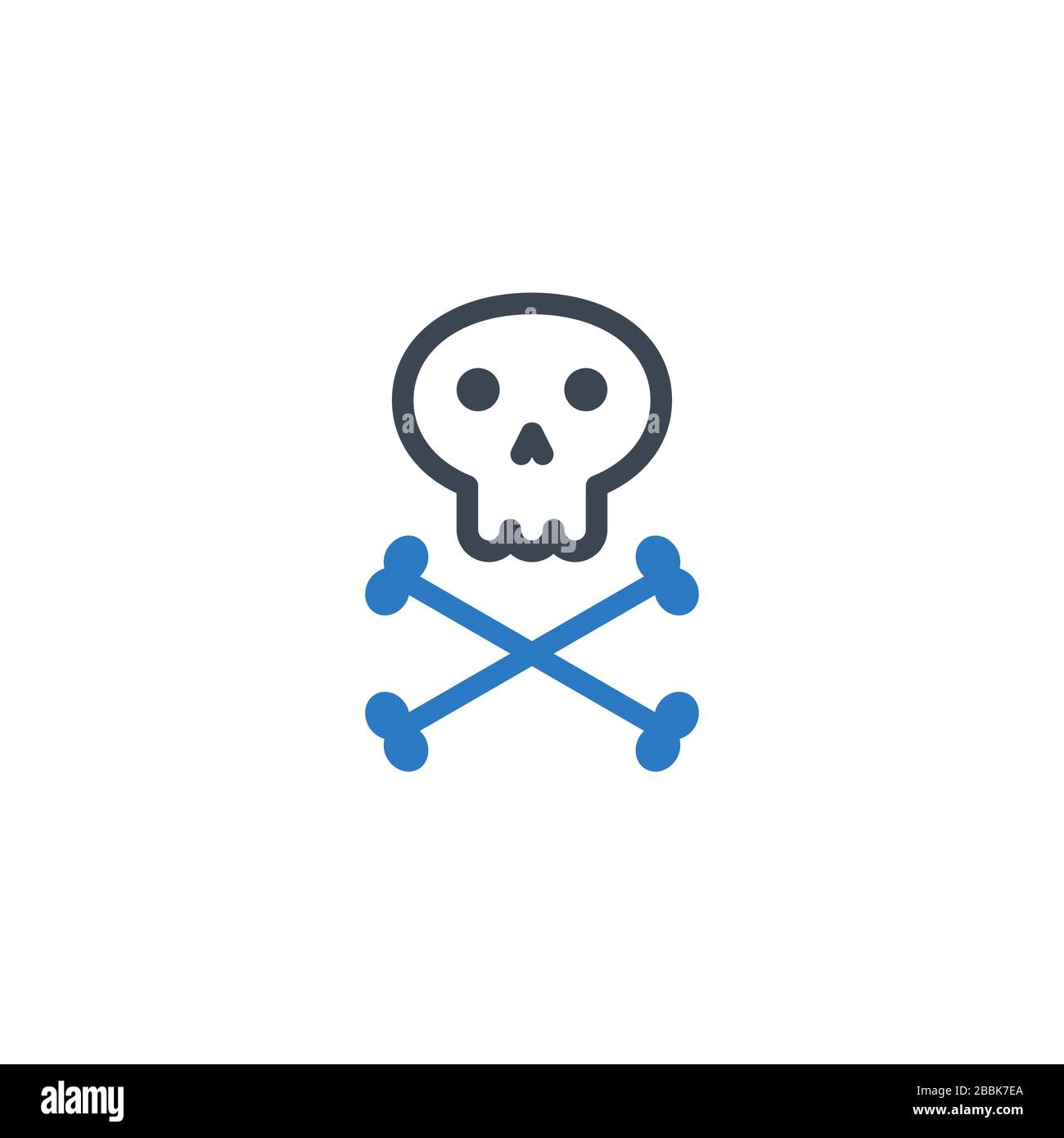 Skull and bones related vector glyph icon. Stock Vector