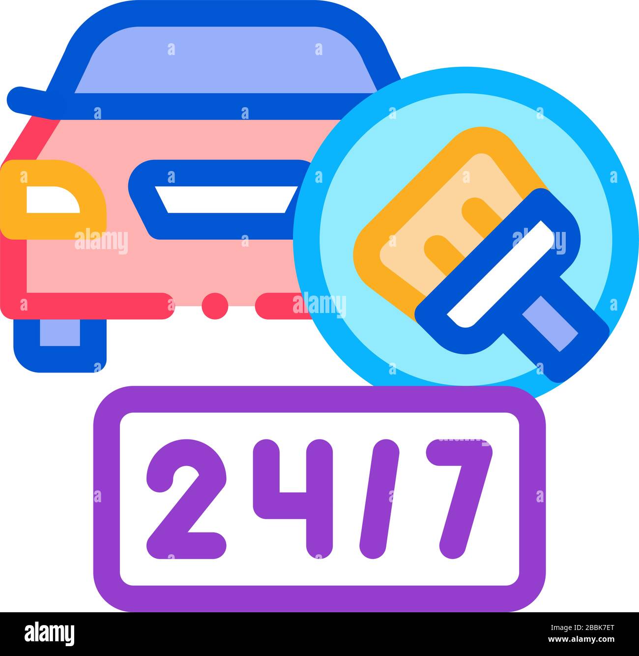 24 hour car wash icon vector outline illustration Stock Vector Image & Art Alamy