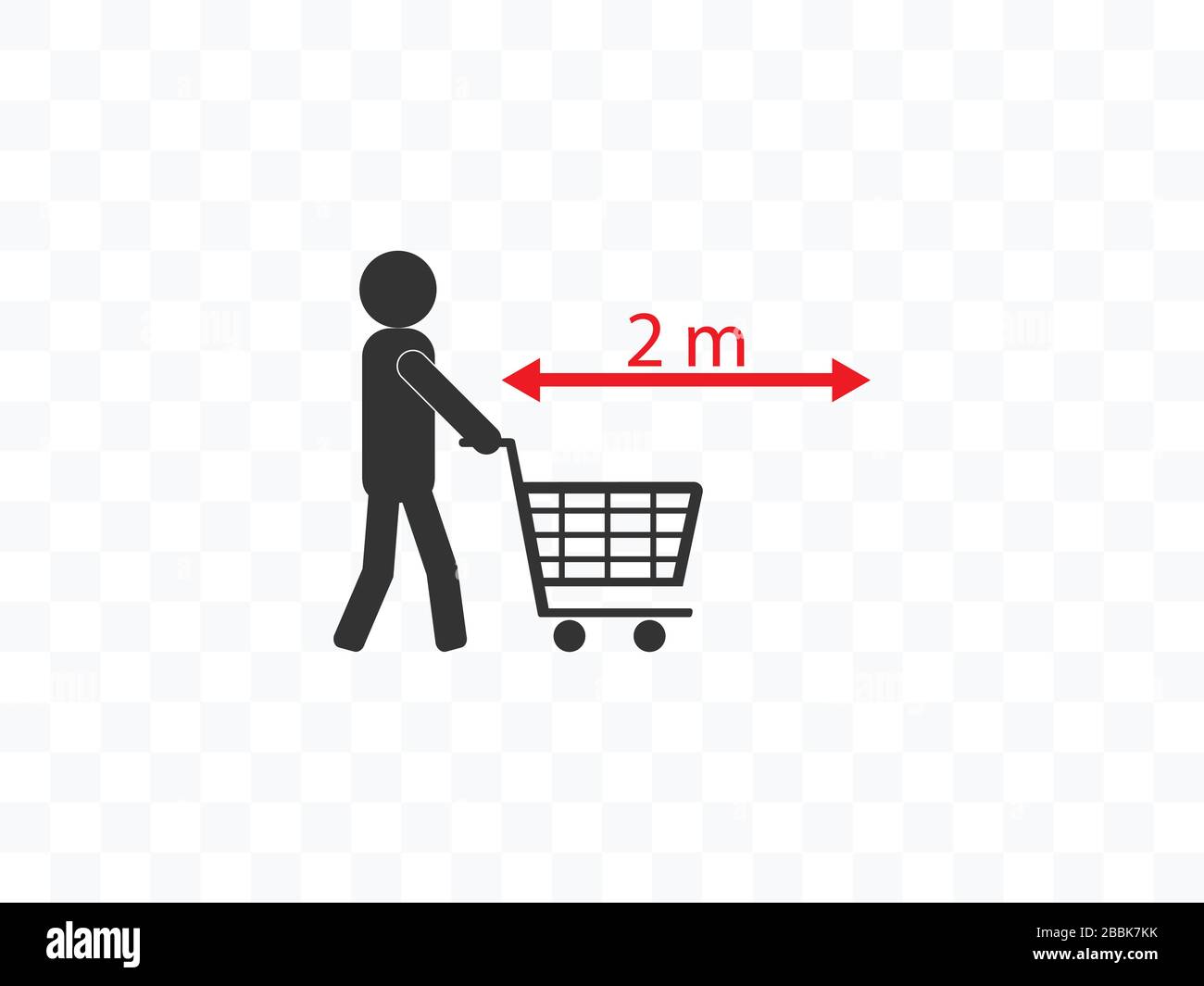 Social distance, shop, coronavirus. Vector illustration, flat design. Stock Vector