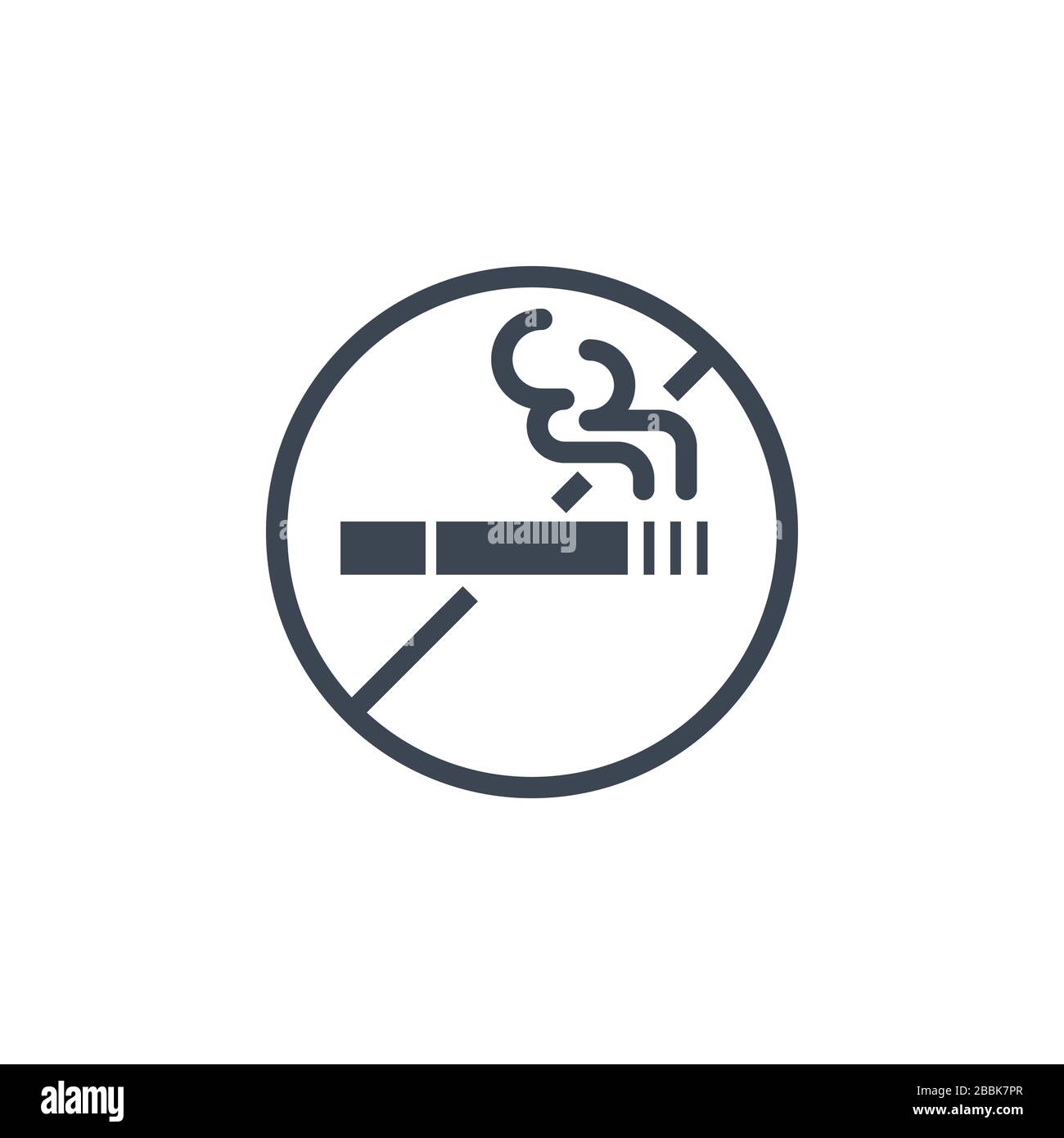No Smoking related vector glyph icon. Stock Vector