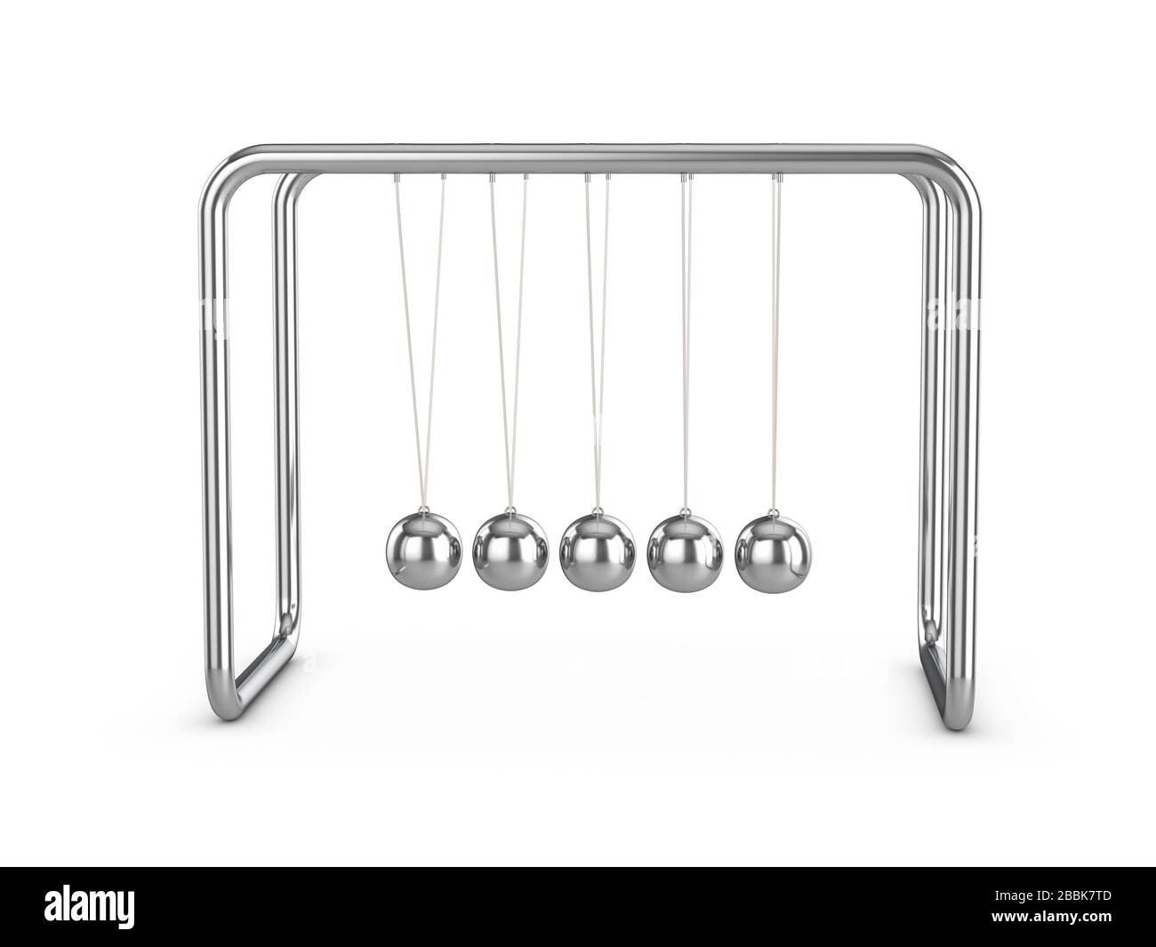 Newton pendulum on a white background. 3d illustration Stock Photo - Alamy