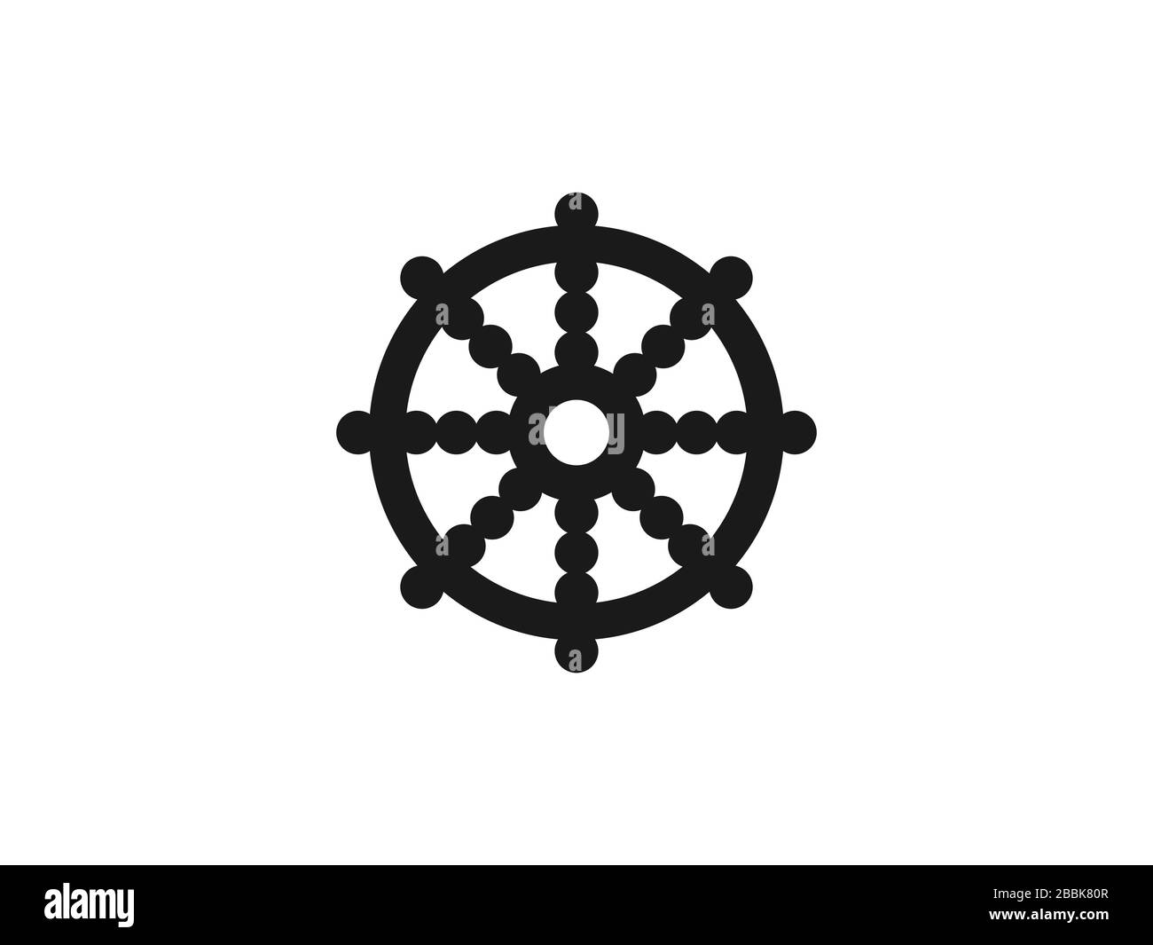 Wheel of Dharma Buddhism icon. Vector illustration, flat design. Stock Vector