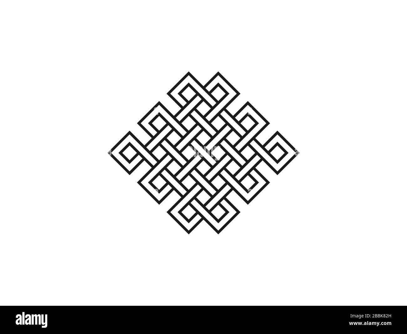 Endless knot, symbolism icon. Vector illustration, flat design. Stock Vector