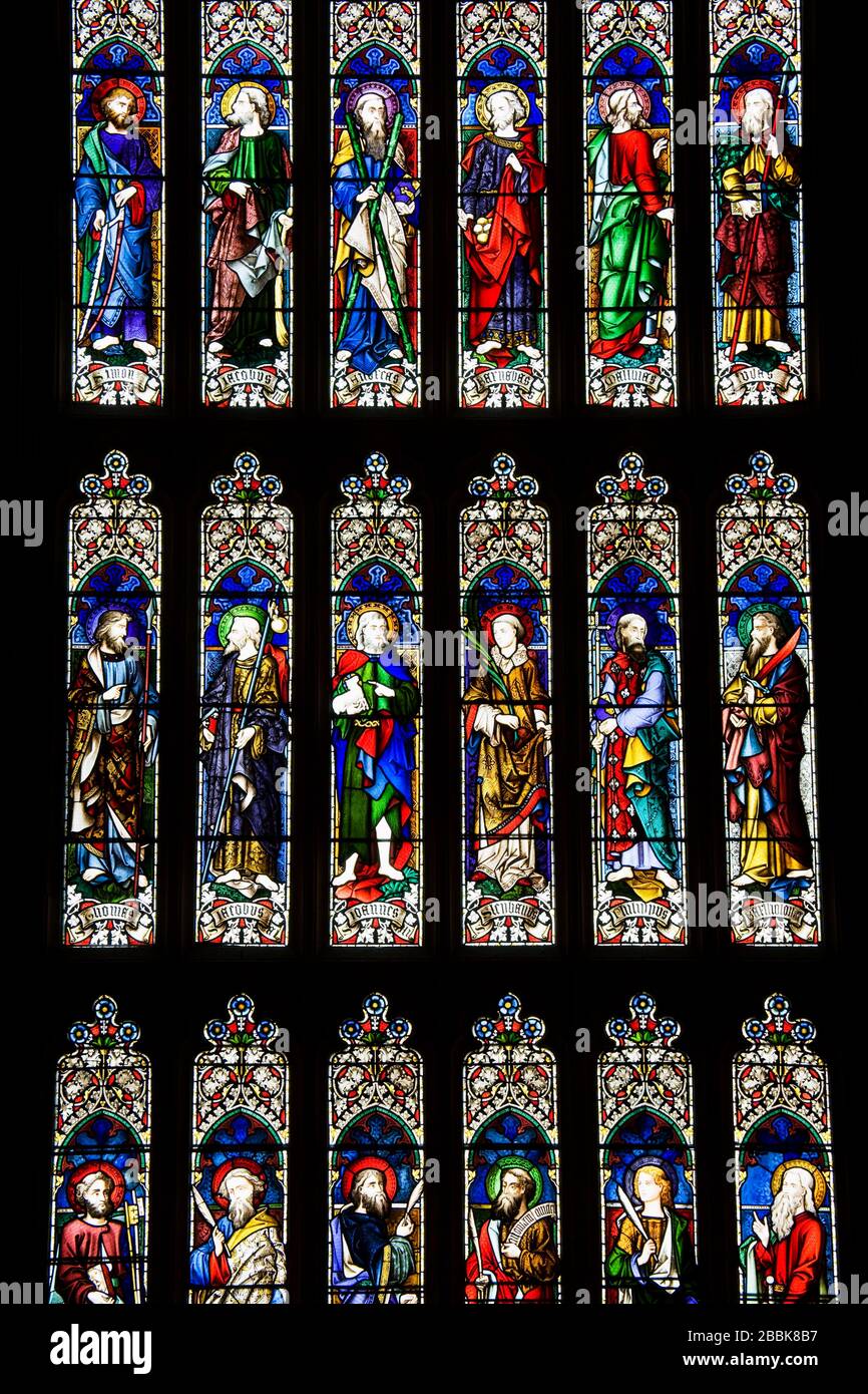 Stained glass in St. Andrew's Cathedral,Central Business District,Sydney,New South Wales