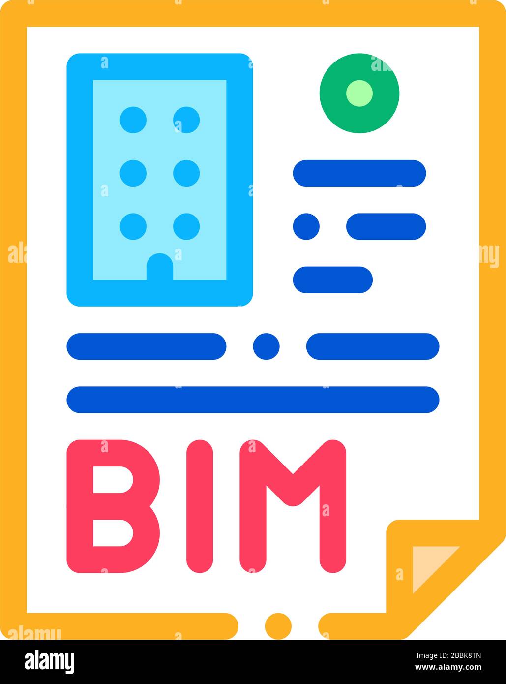 report on building information modeling icon vector outline illustration Stock Vector