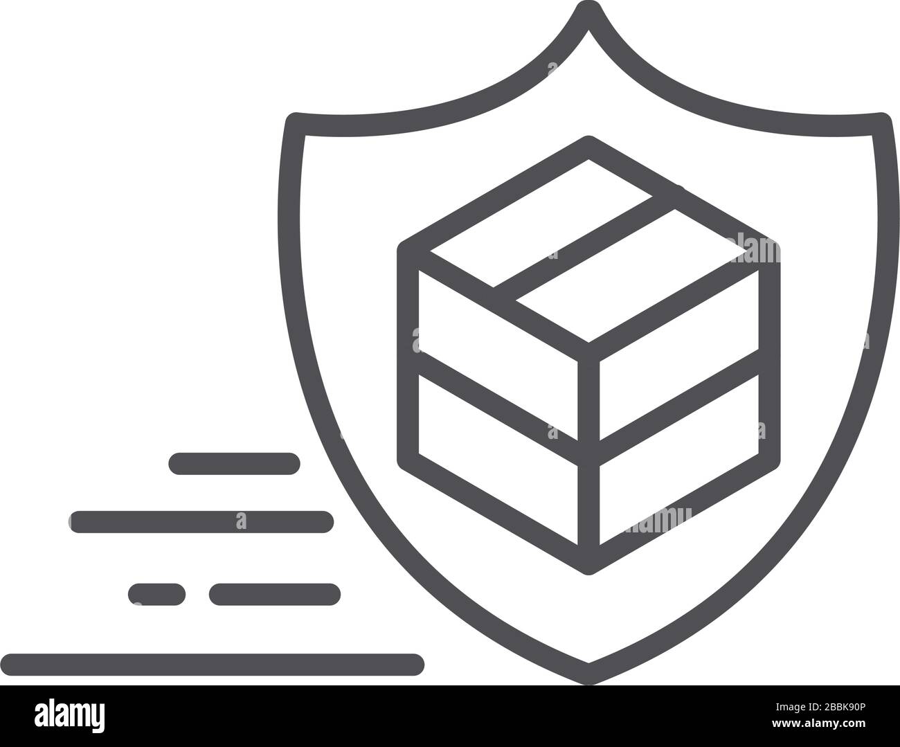 shield cardboard box cargo shipping related delivery vector ...