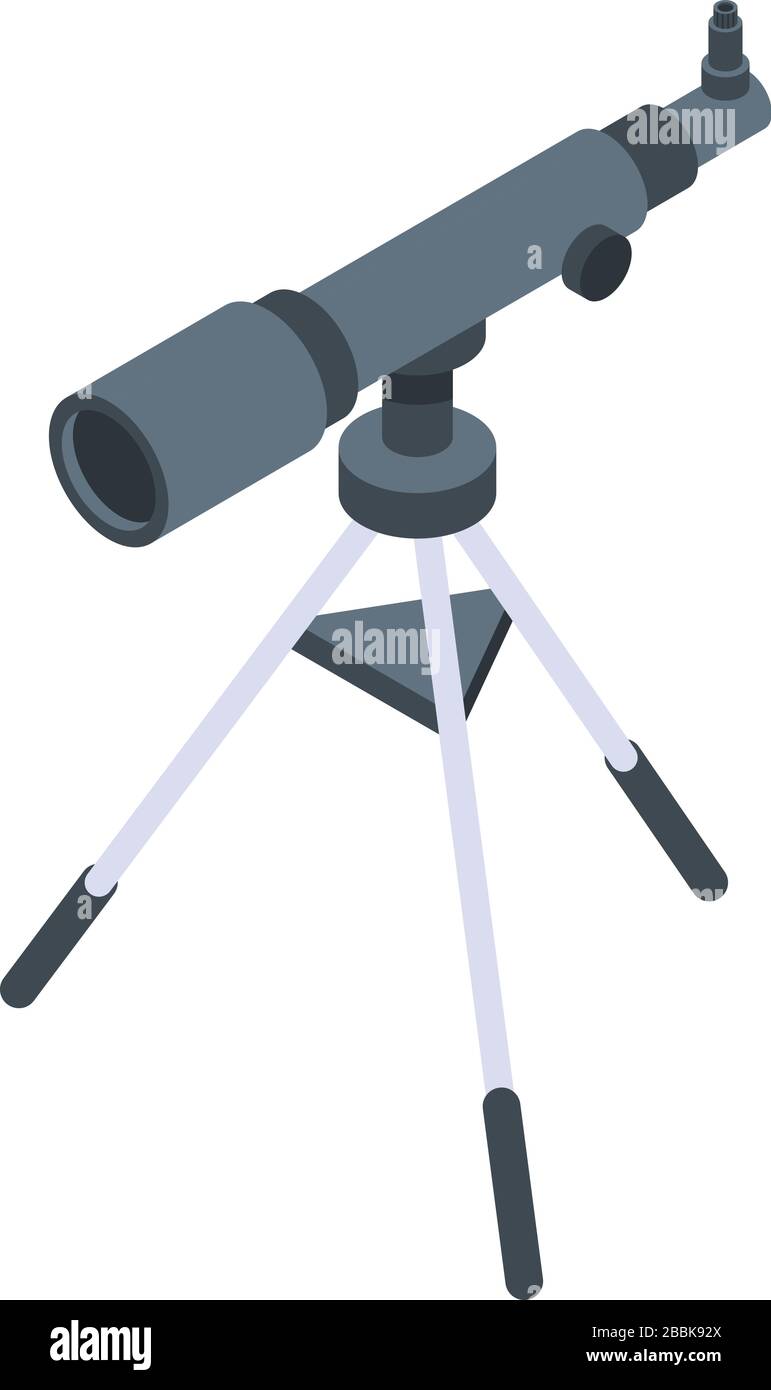 Telescope icon, isometric style Stock Vector