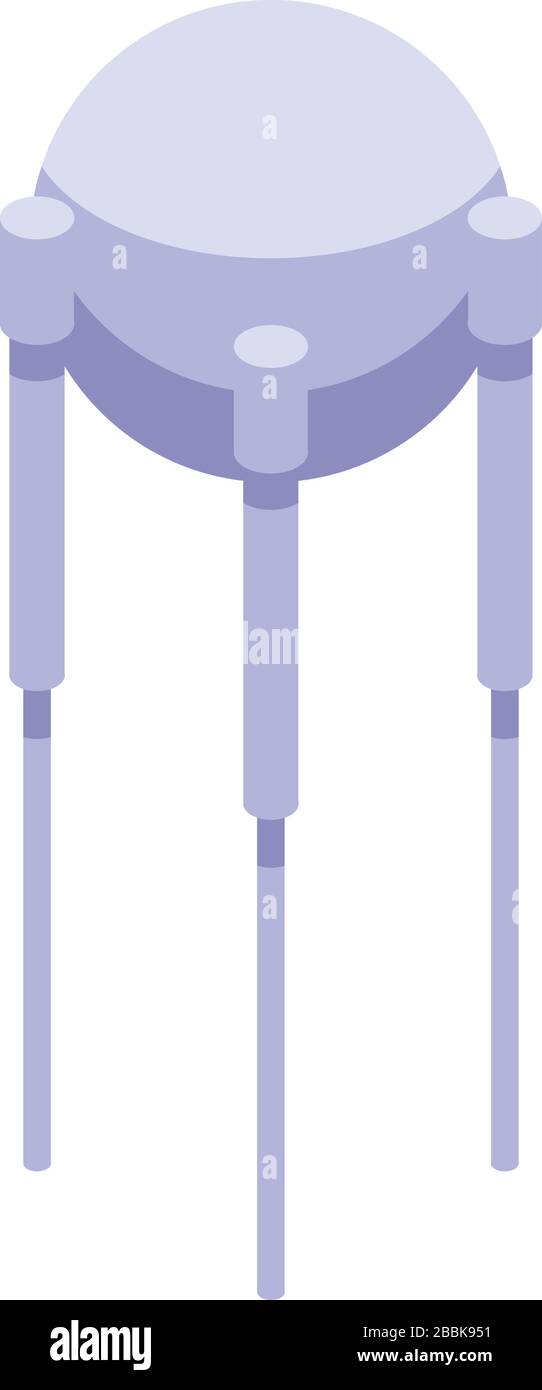 Research satellite icon, isometric style Stock Vector