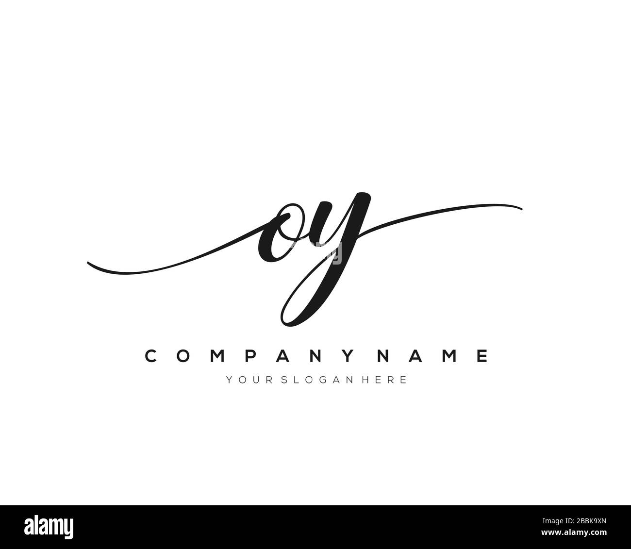 OY Initial Letter handwriting logo hand drawn template vector, logo for ...