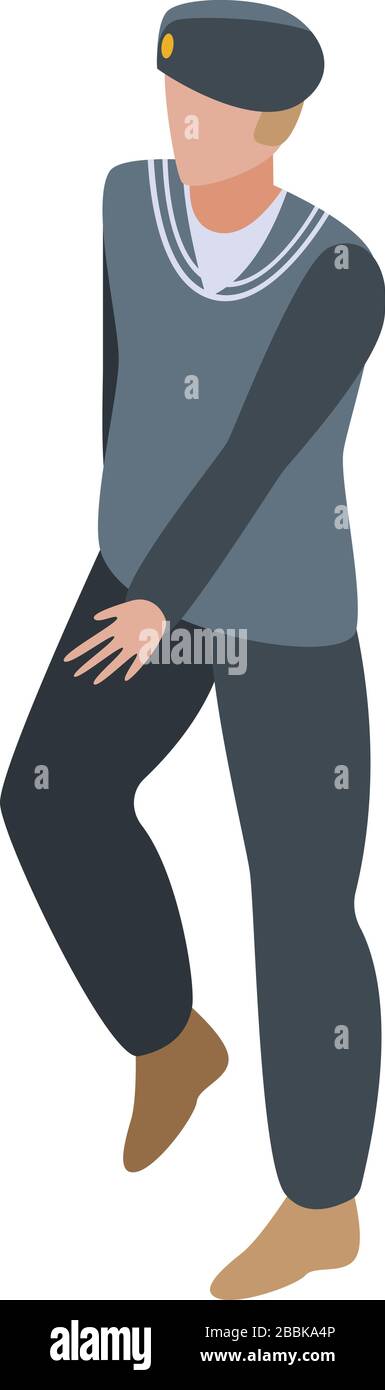 Submarine sailor icon, isometric style Stock Vector