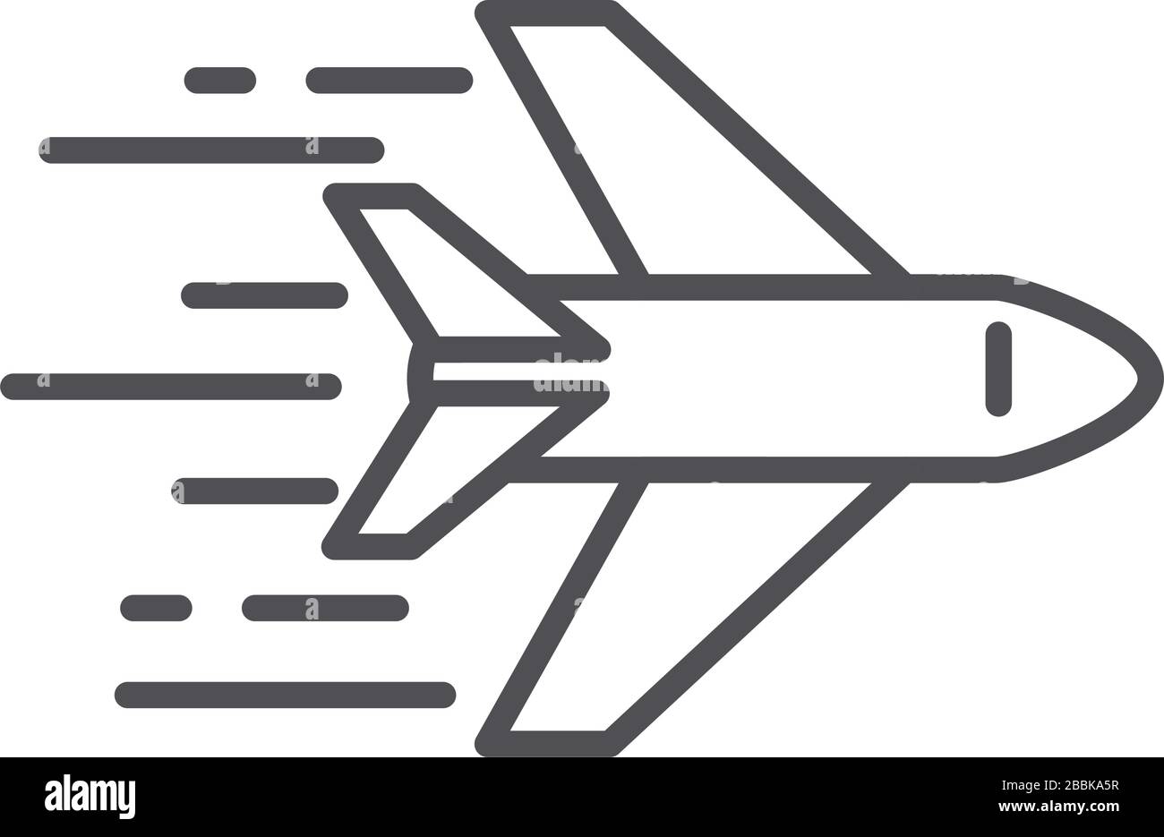 fast plane transport cargo shipping related delivery vector illustration line style icon Stock Vector