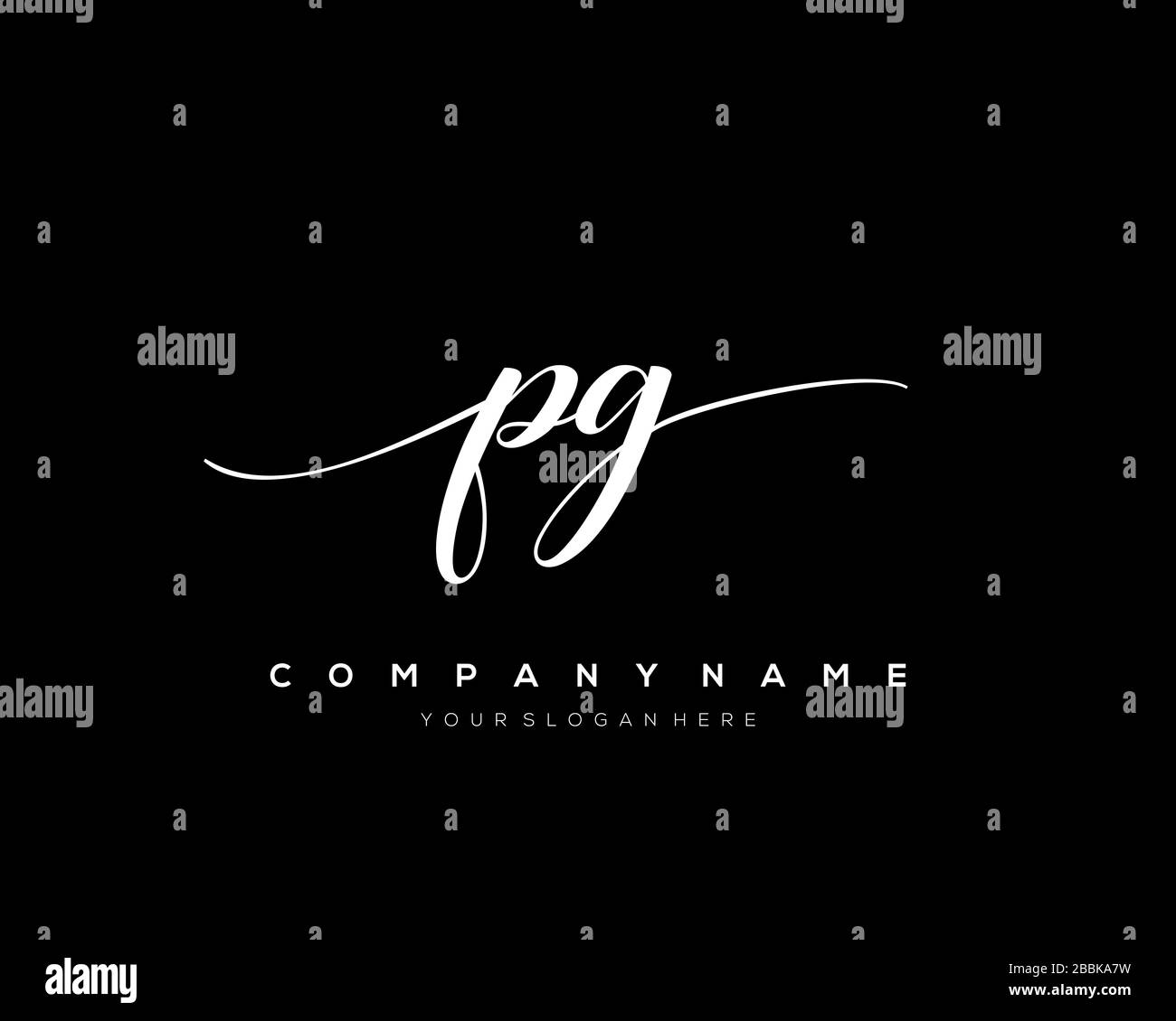 Pg Initial Letter Handwriting Logo Hand Drawn Template Vector Logo For Beauty Cosmetics Wedding Fashion And Business Stock Vector Image Art Alamy