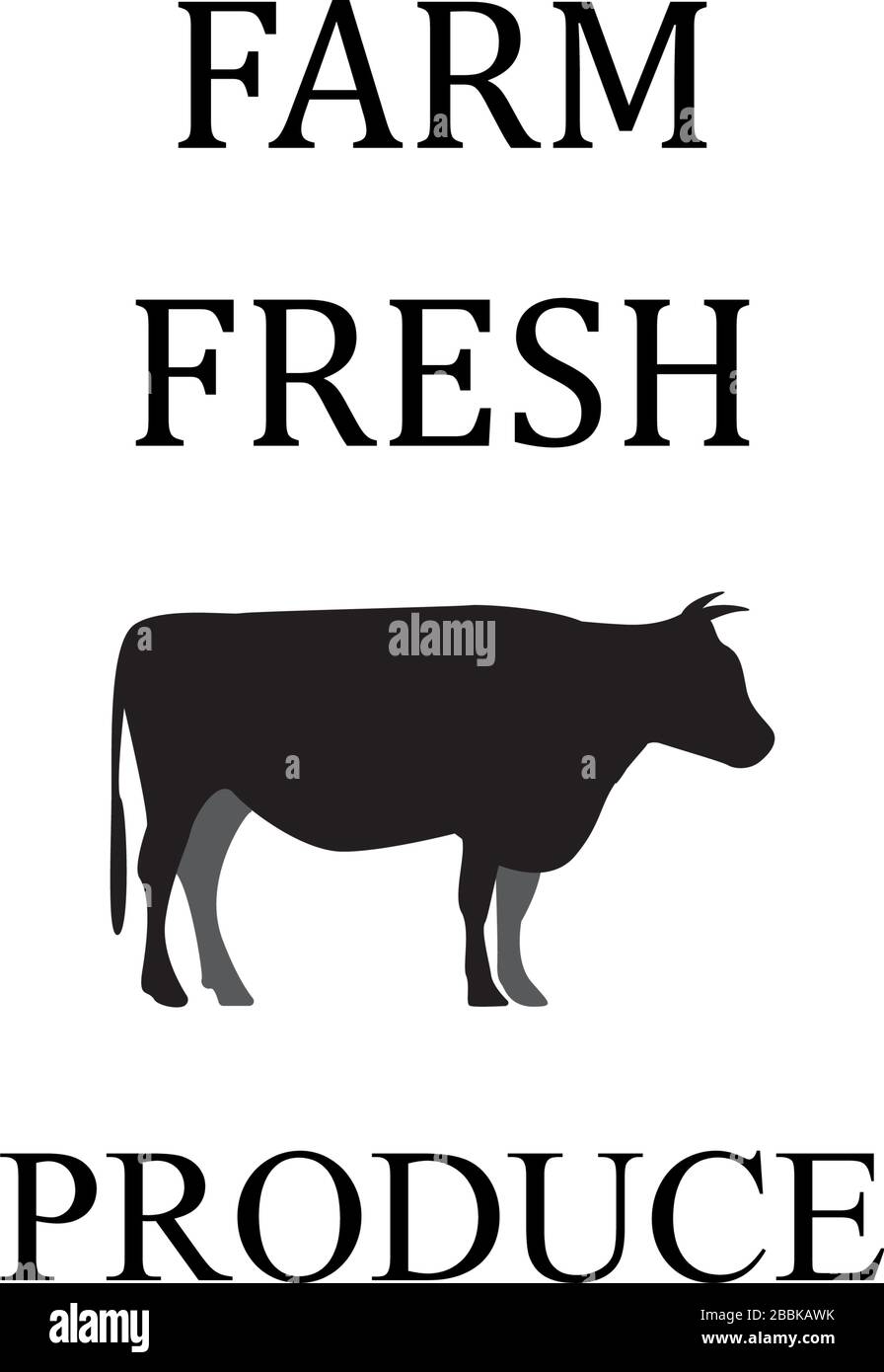 Farm quote lettering typography. Farm fresh produce Stock Vector Image