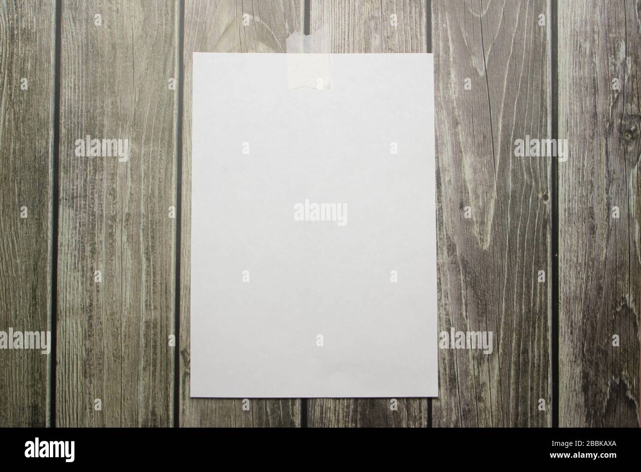 White Paper A4 Size On Wood. Stock Photo, Picture and Royalty Free