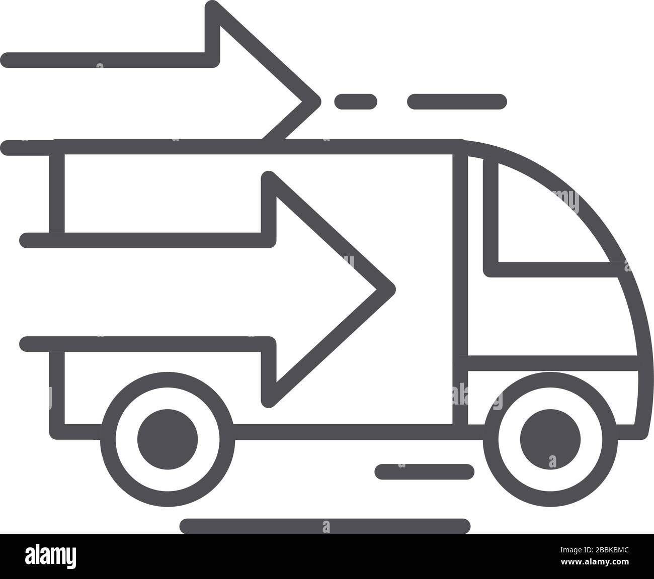 fast truck cargo shipping related delivery vector illustration line ...