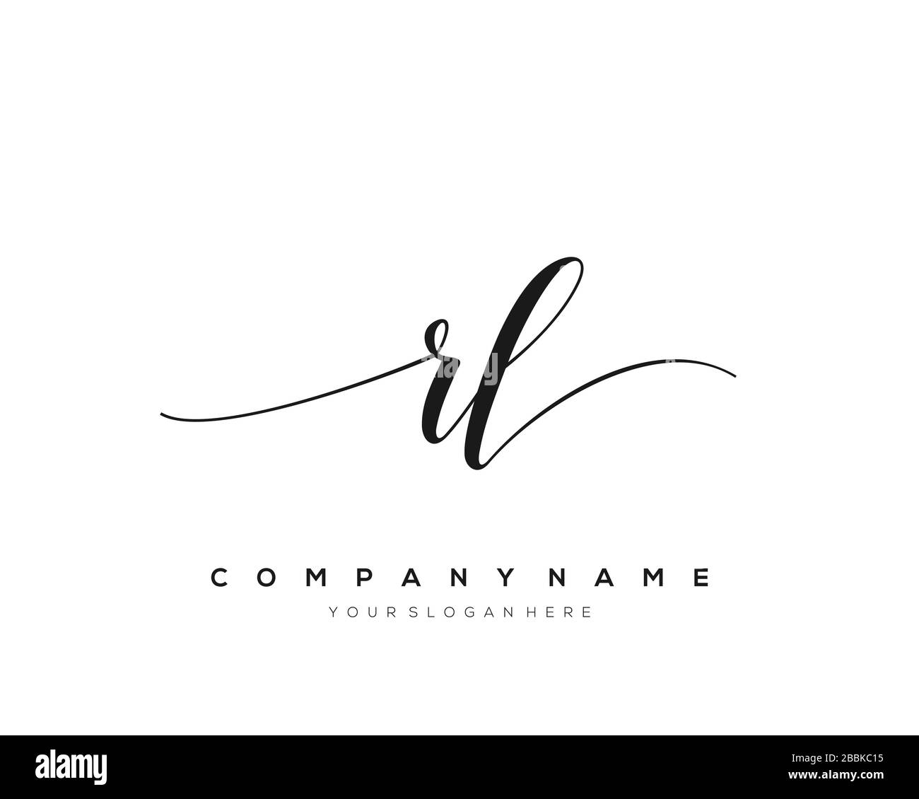 RL Initial Letter handwriting logo hand drawn template vector, logo for ...