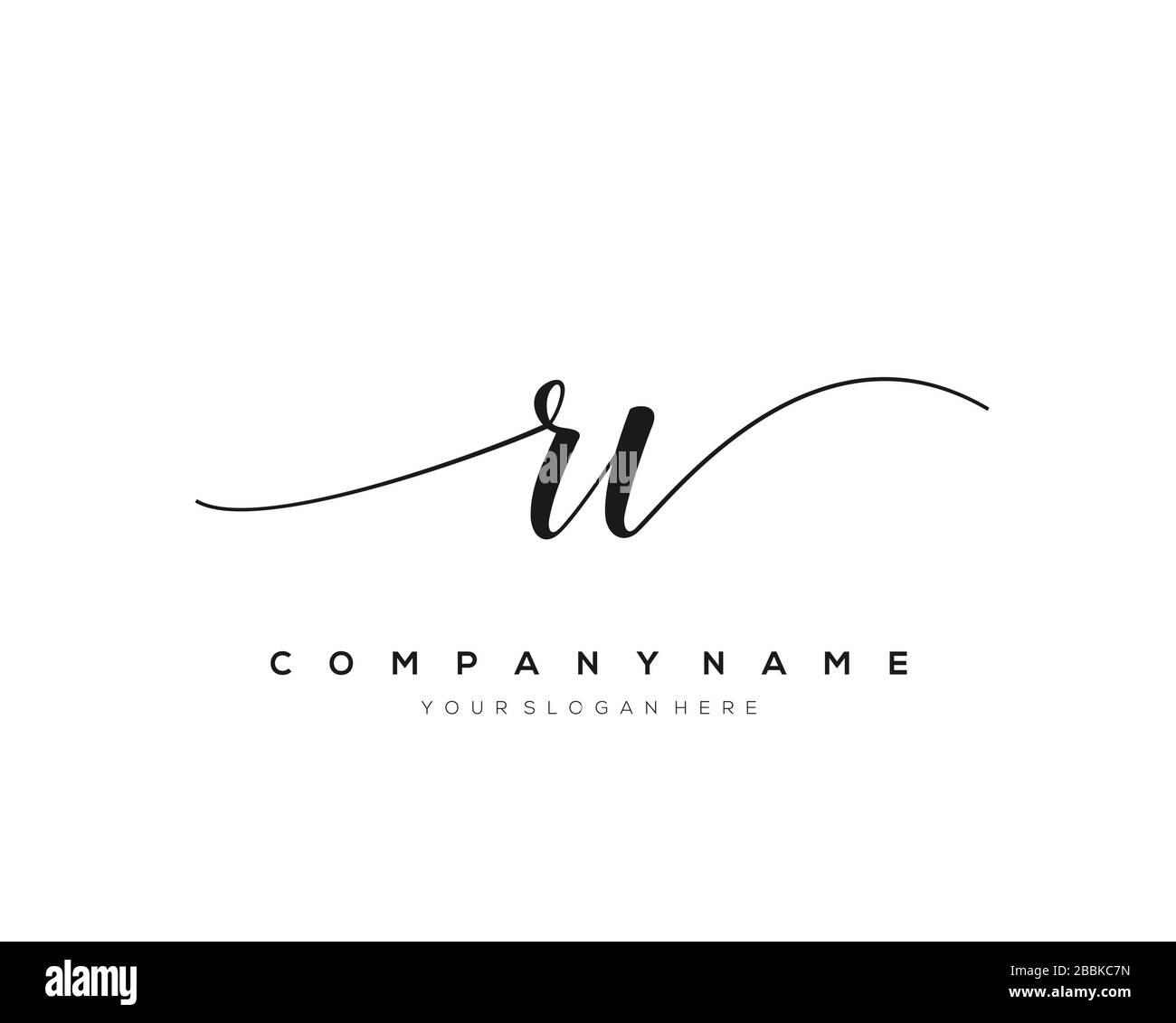 RV Initial Letter handwriting logo hand drawn template vector, logo for ...