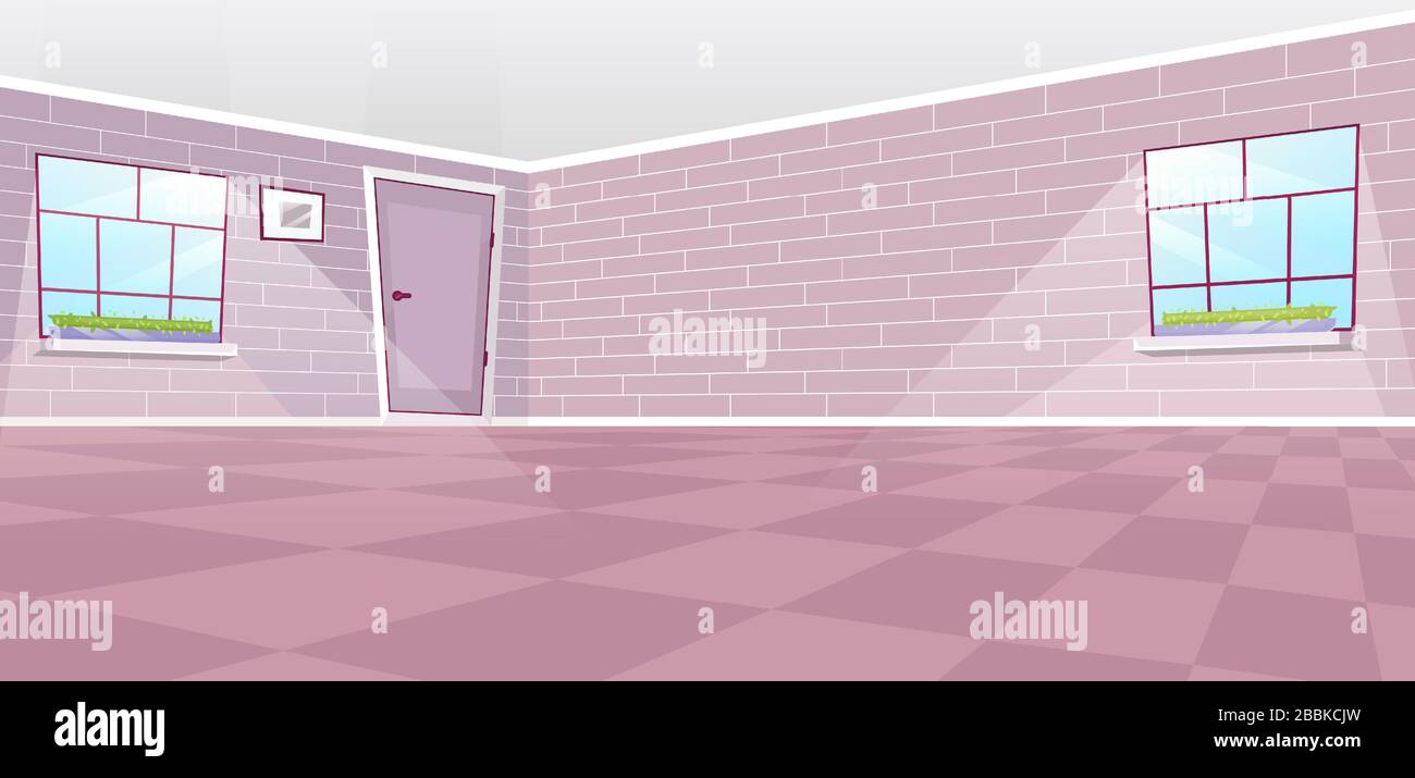 Empty dining room interior flat vector illustration Stock Vector Image ...