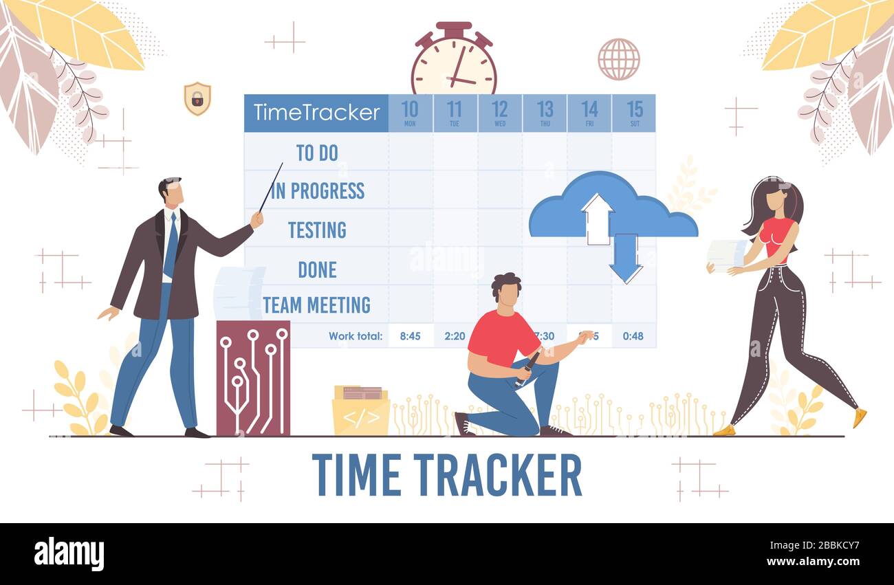 Time Tracker Planner for Business Presentation Stock Vector