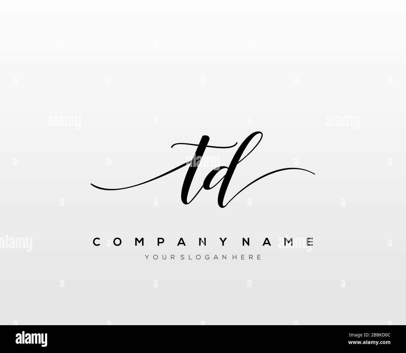 TD Initial Letter handwriting logo hand drawn template vector, logo for ...