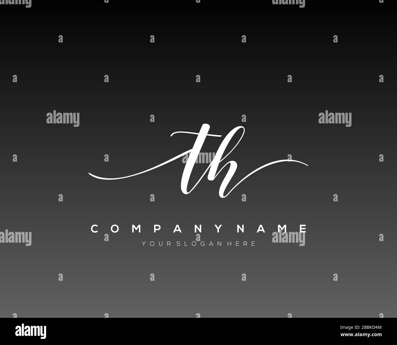 TH Initial Letter handwriting logo hand drawn template vector, logo for ...