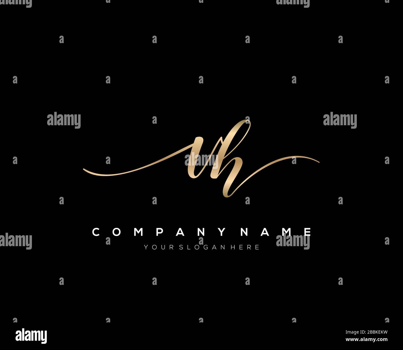VH Initial Letter handwriting logo hand drawn template vector, logo for ...