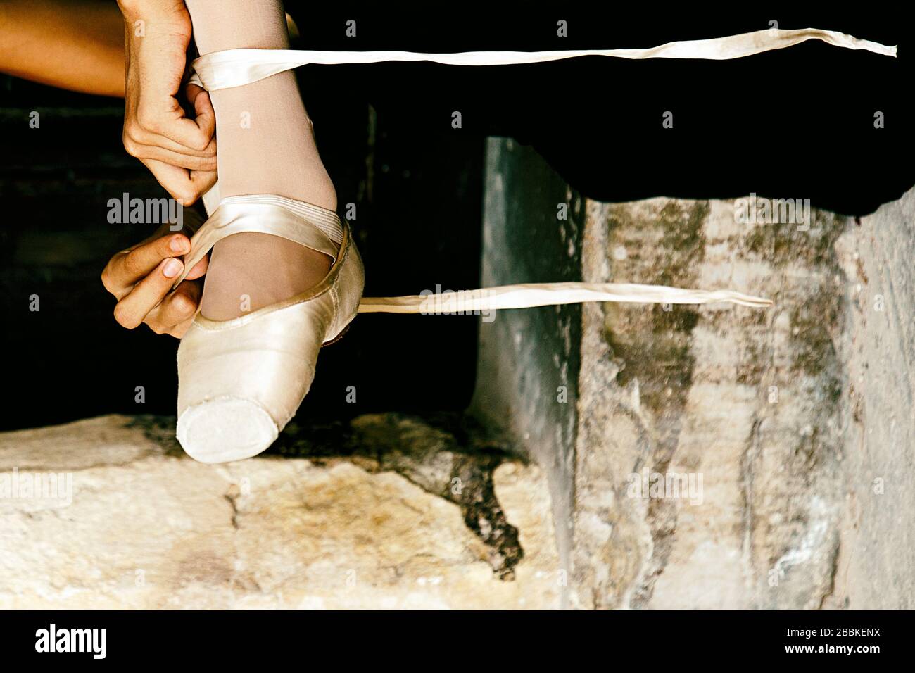 Ballet shoes ribbon hi-res stock photography and images - Alamy