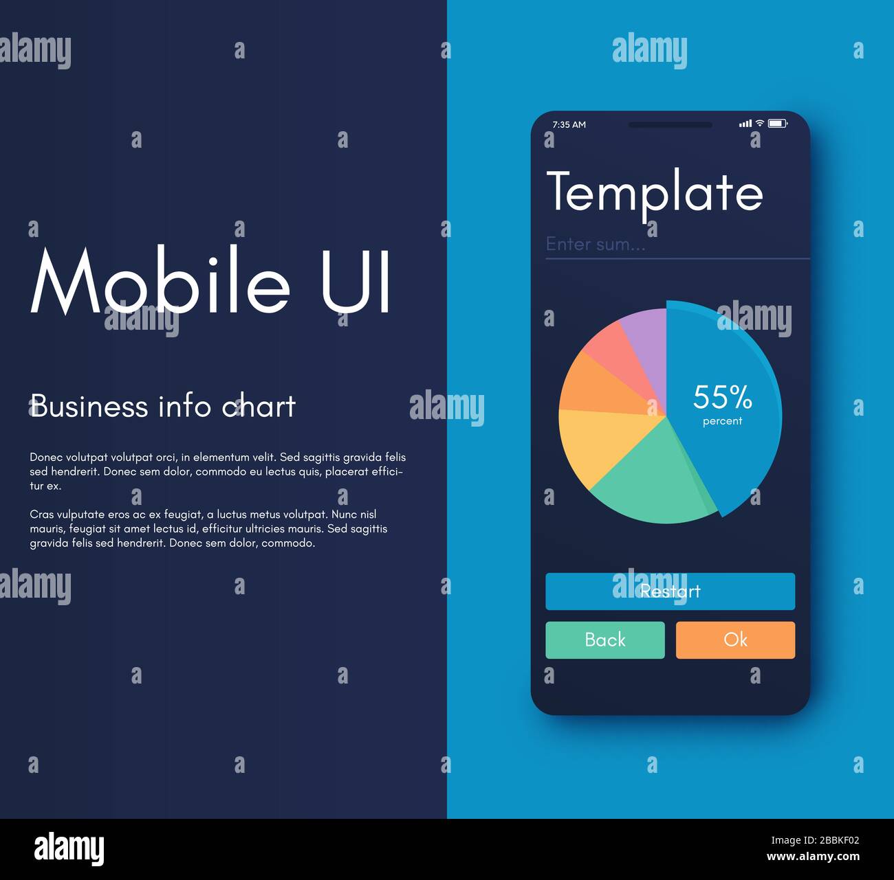 Mobile application infographic interface. Ui design, vector ...
