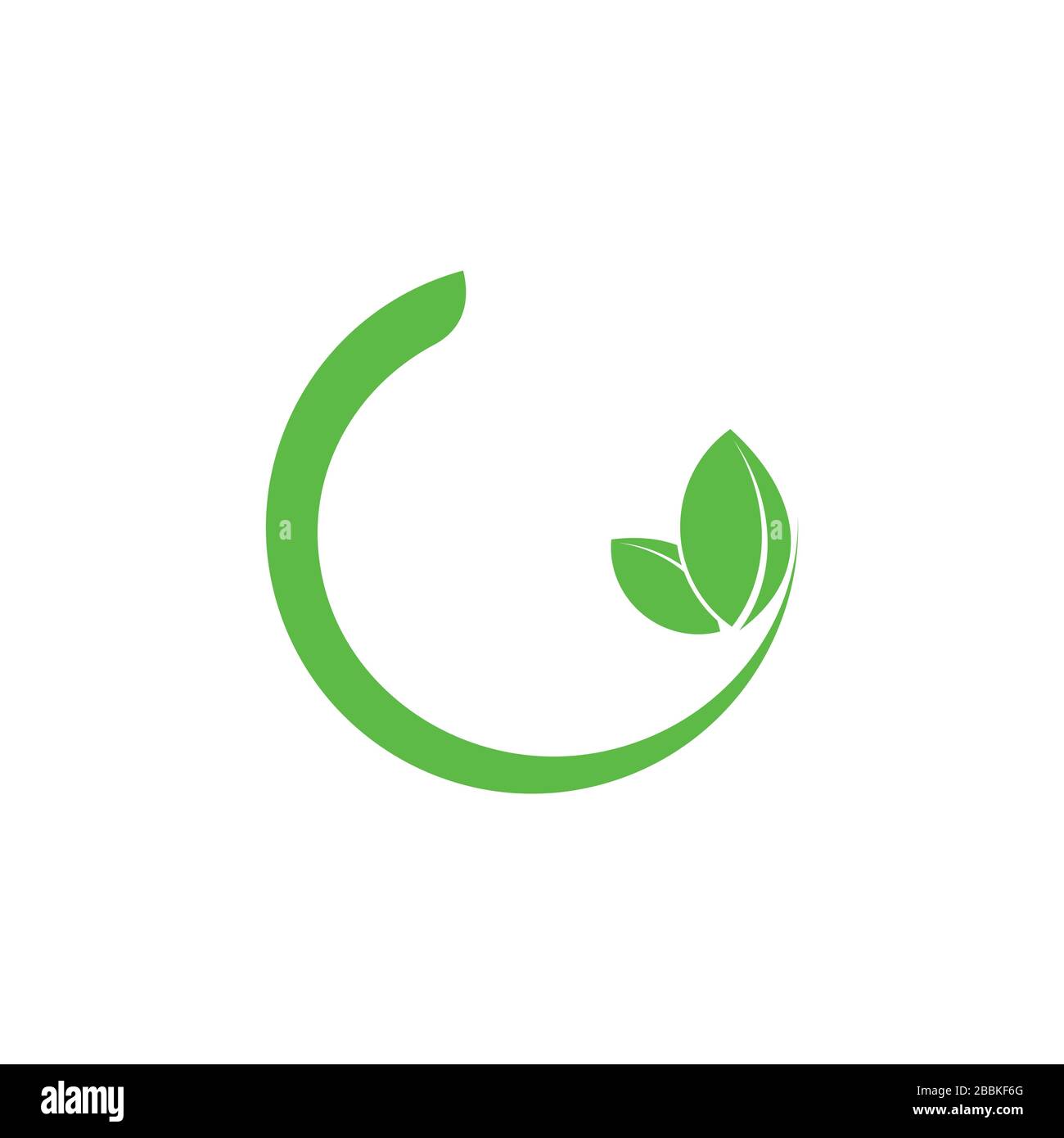 circle geometric leaf simple logo vector Stock Vector