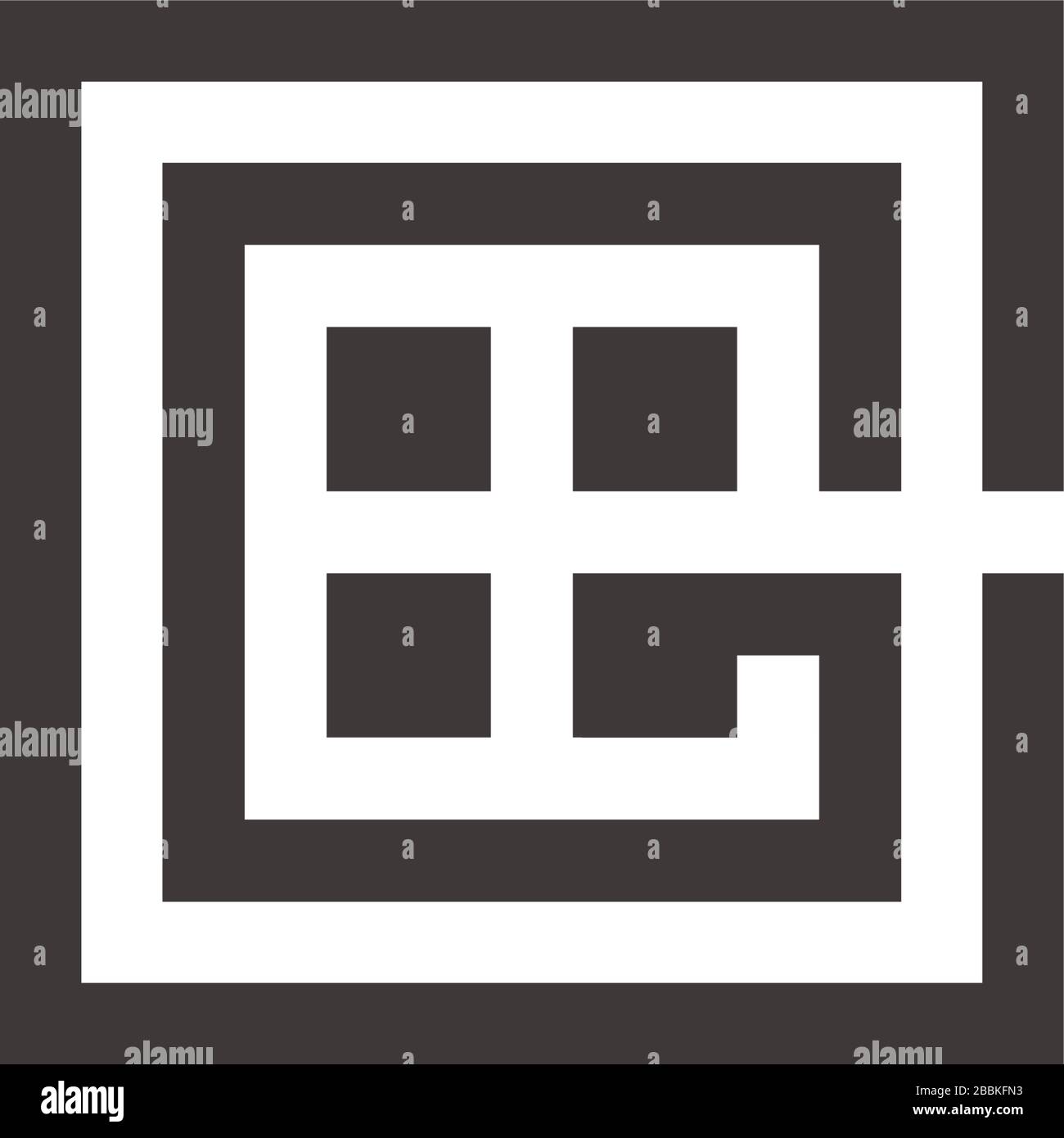 letter gc square dots design logo vector Stock Vector