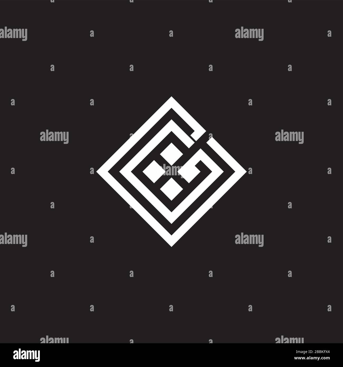 letter gc square geometric line clear logo vector Stock Vector