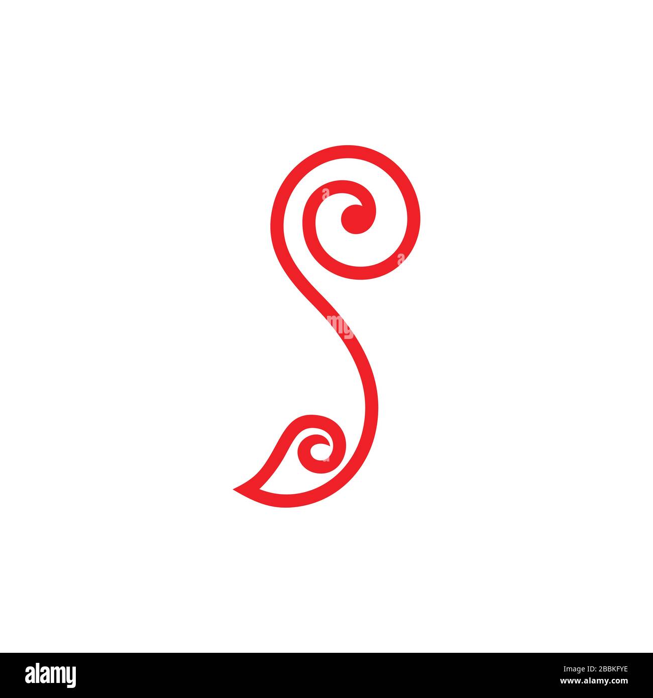 letter p spiral shape simple line logo vector Stock Vector
