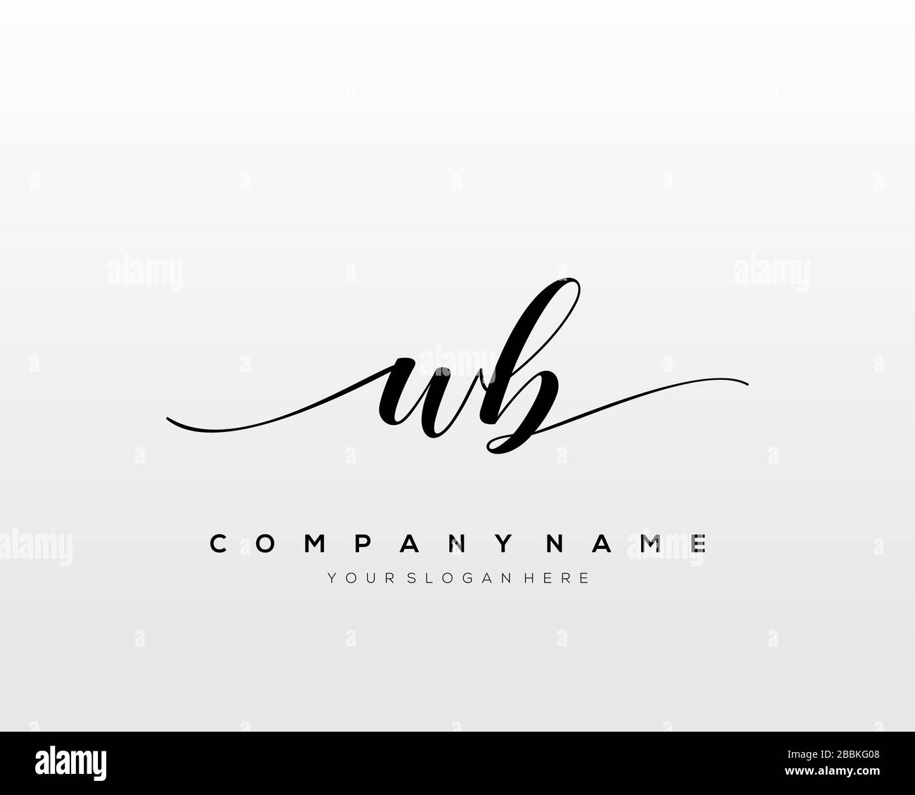 WB Initial Letter handwriting logo hand drawn template vector, logo for ...