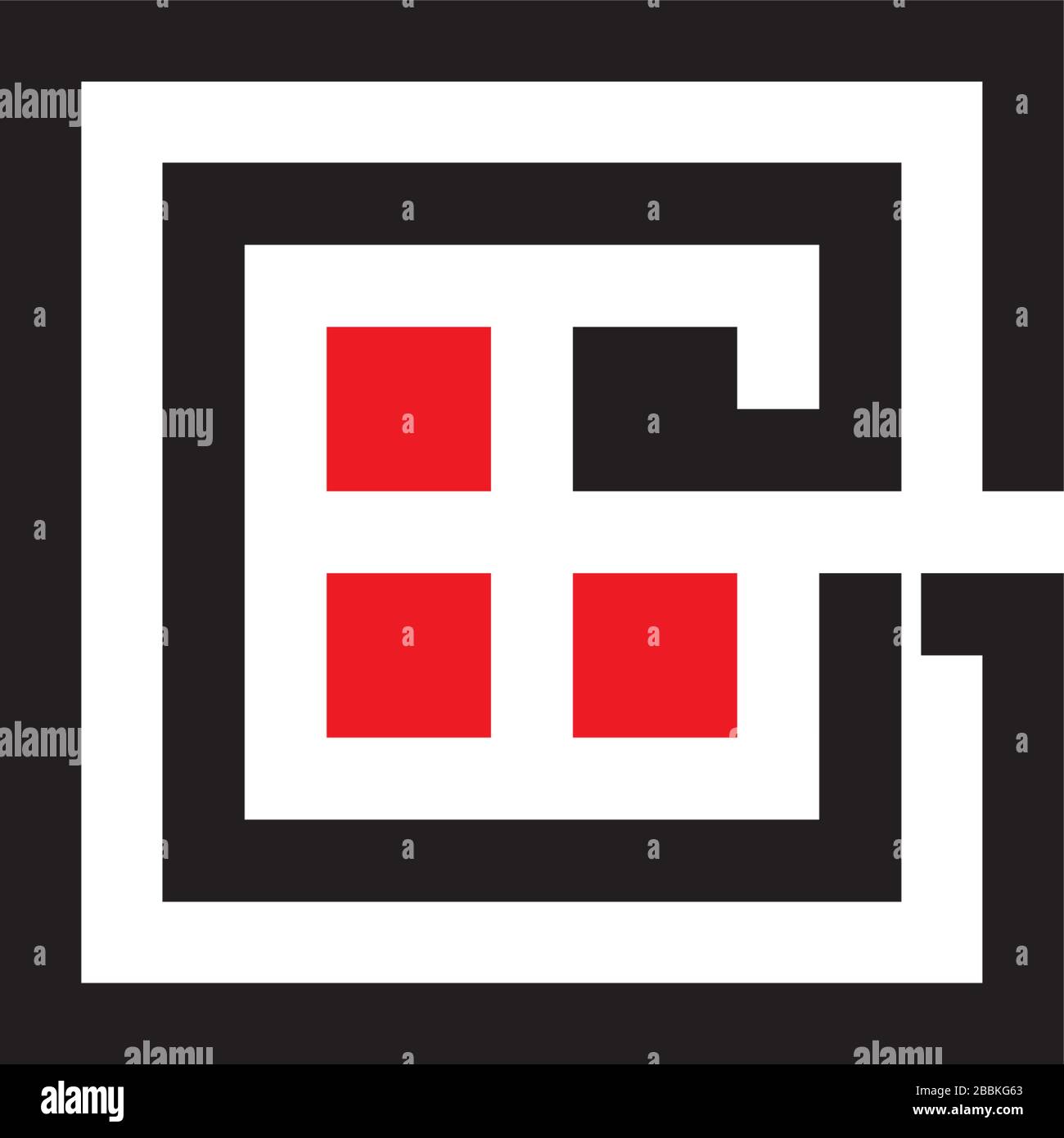 letter ge square colorful geometric line clear logo vector Stock Vector ...