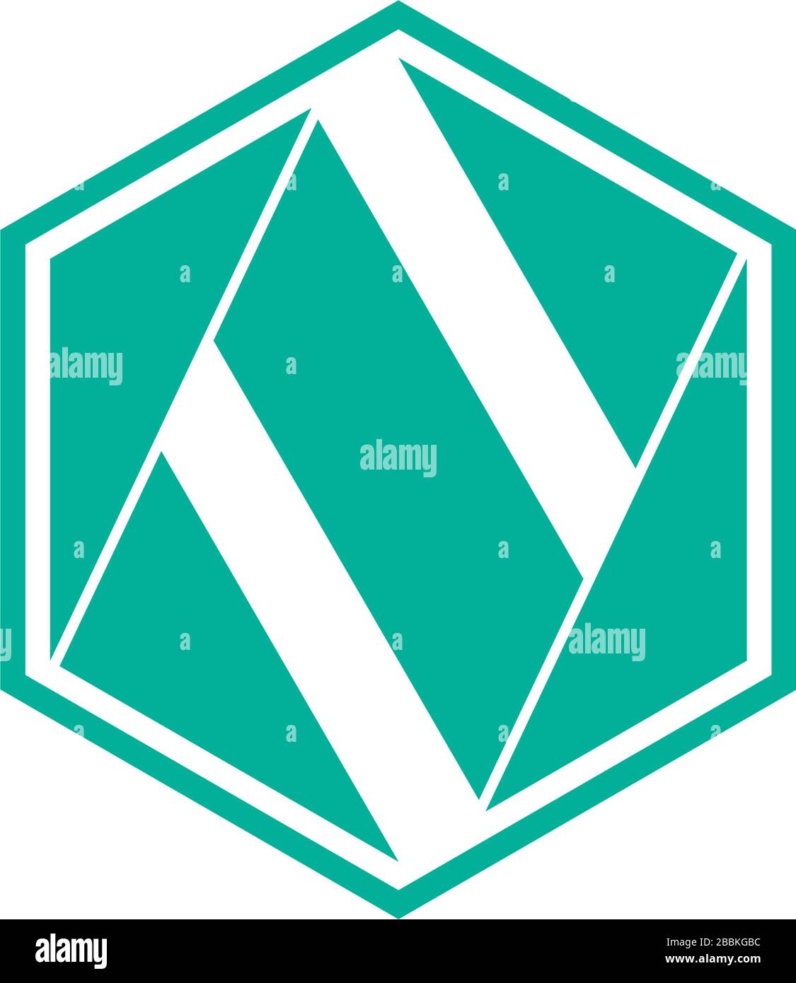 letter n hexagonal geometric flat origami design logo vector Stock Vector