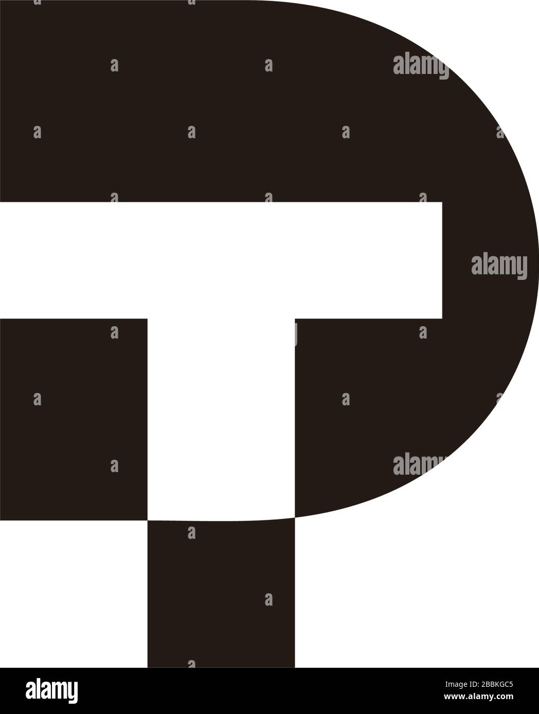 letter dt simple geometric design logo vector Stock Vector