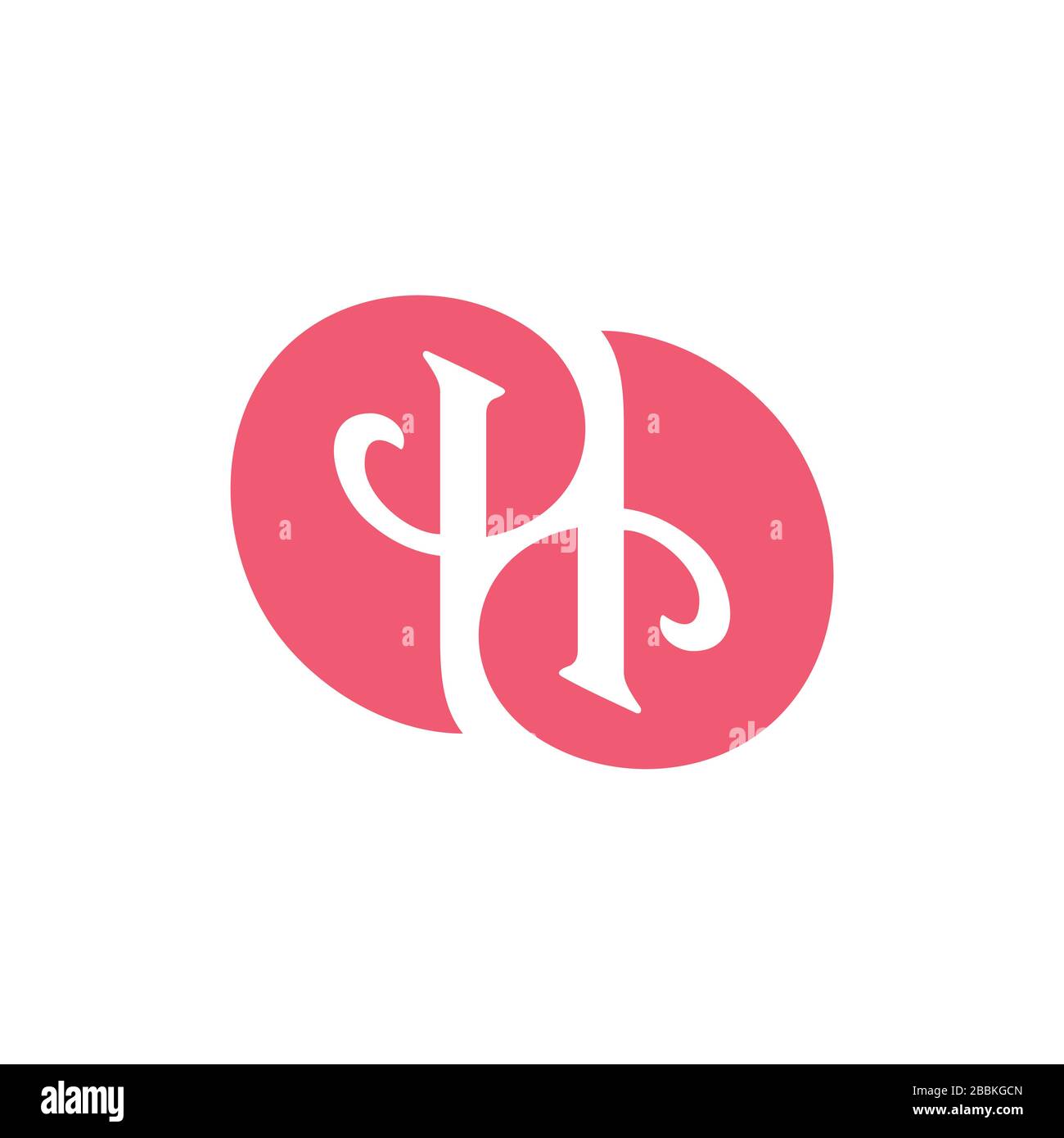 letter h curves negative space logo vector Stock Vector Image & Art - Alamy