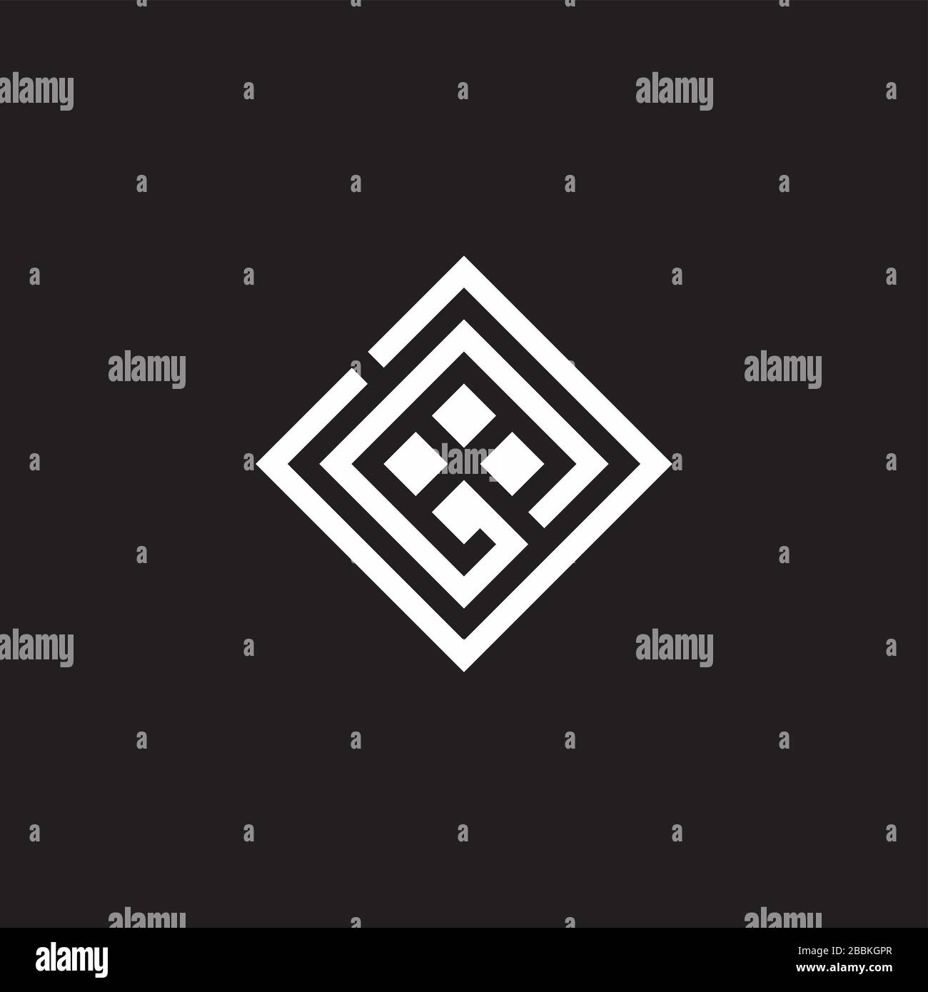 letter gc square abstract dots line logo vector Stock Vector